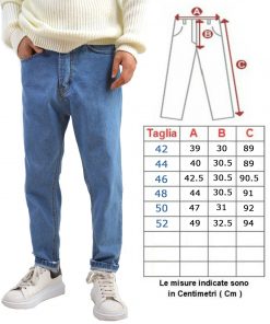 jeans uomo misure