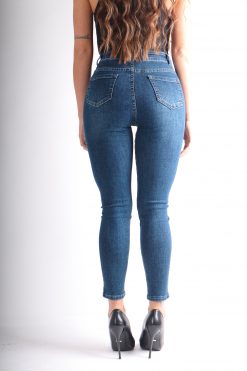 jeans donna slim fit skinny push up vita alta retro